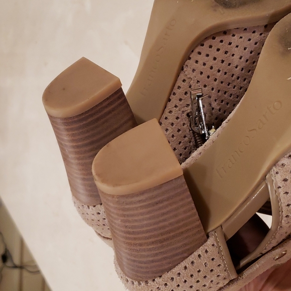 Like New Franco Sarto Grey/Taupe-Tan Suede Bootie - Picture 6 of 7